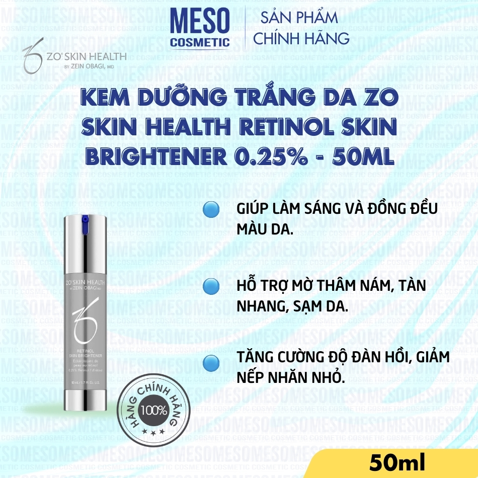 Kem dưỡng trắng da Zo Skin Health Retinol Skin Brightener 0.25% - 50ml